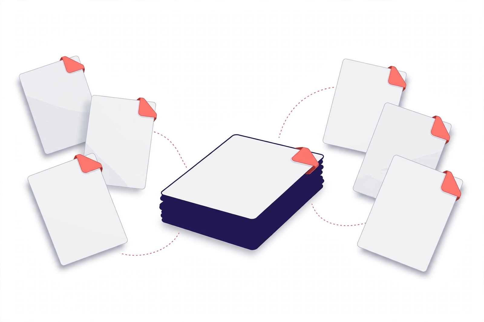 Varios archivos PDF combinándose en uno solo